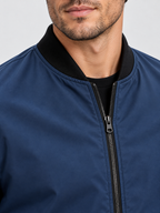 Men's Baseball Collar Short Zip-Up Jacket with Loose Fit