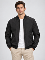 Men's Baseball Collar Short Zip-Up Jacket with Loose Fit
