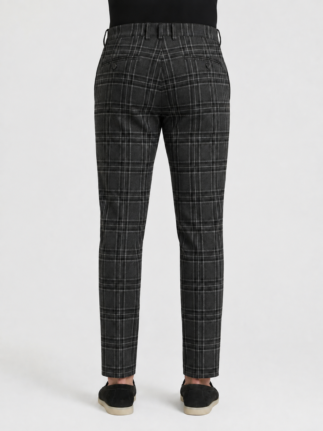 Men’s Check Trousers with Tapered Legs