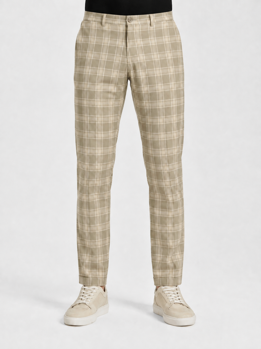 Men’s Check Trousers with Tapered Legs
