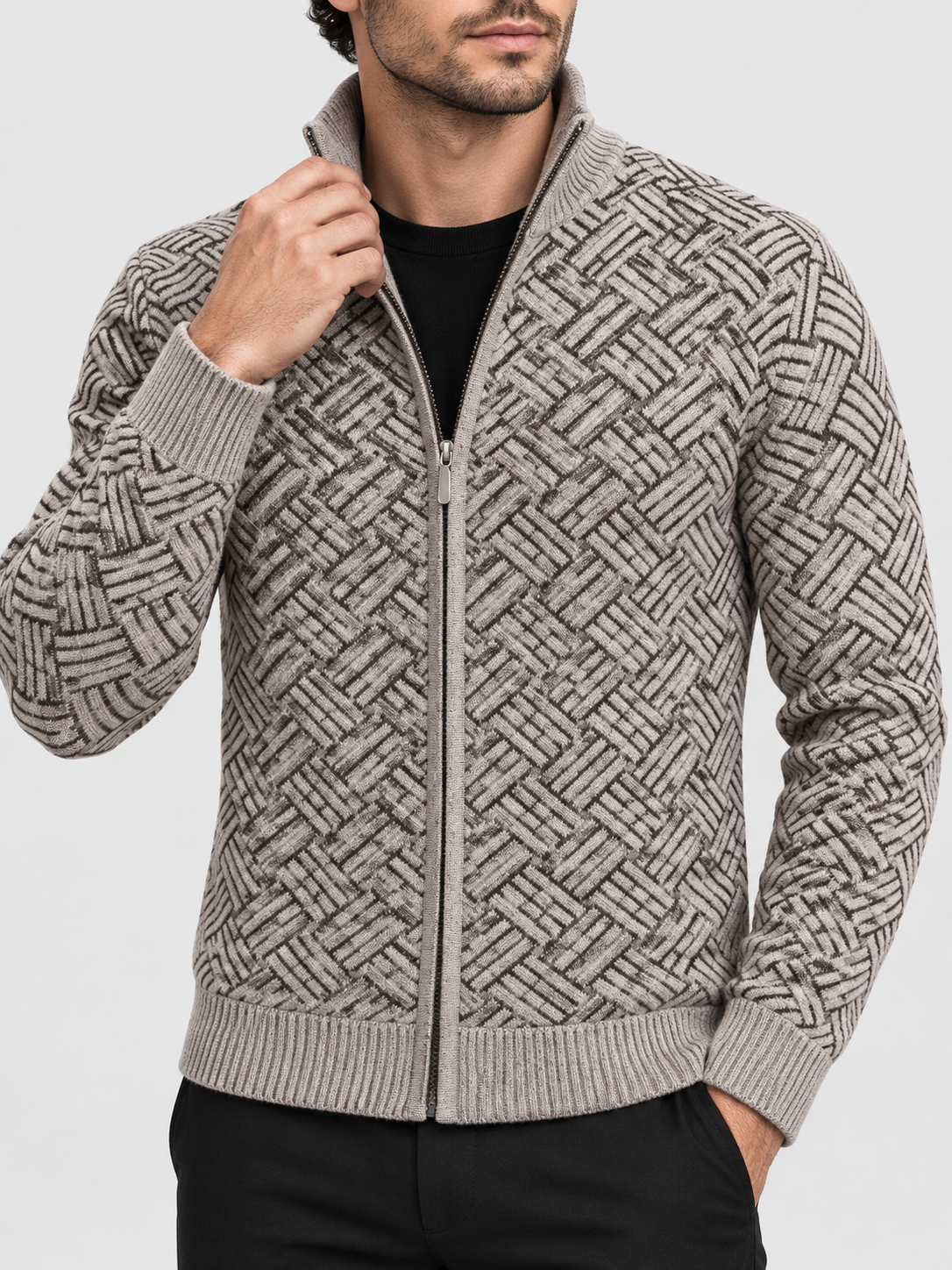 Men's Full-Zip Up Fleece Cardigan