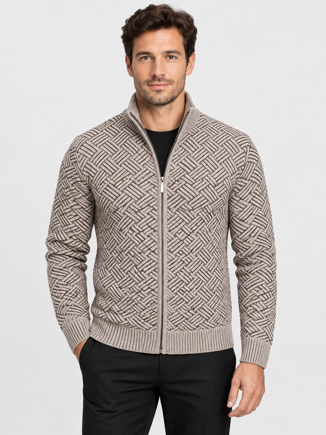 Men's Full-Zip Up Fleece Cardigan