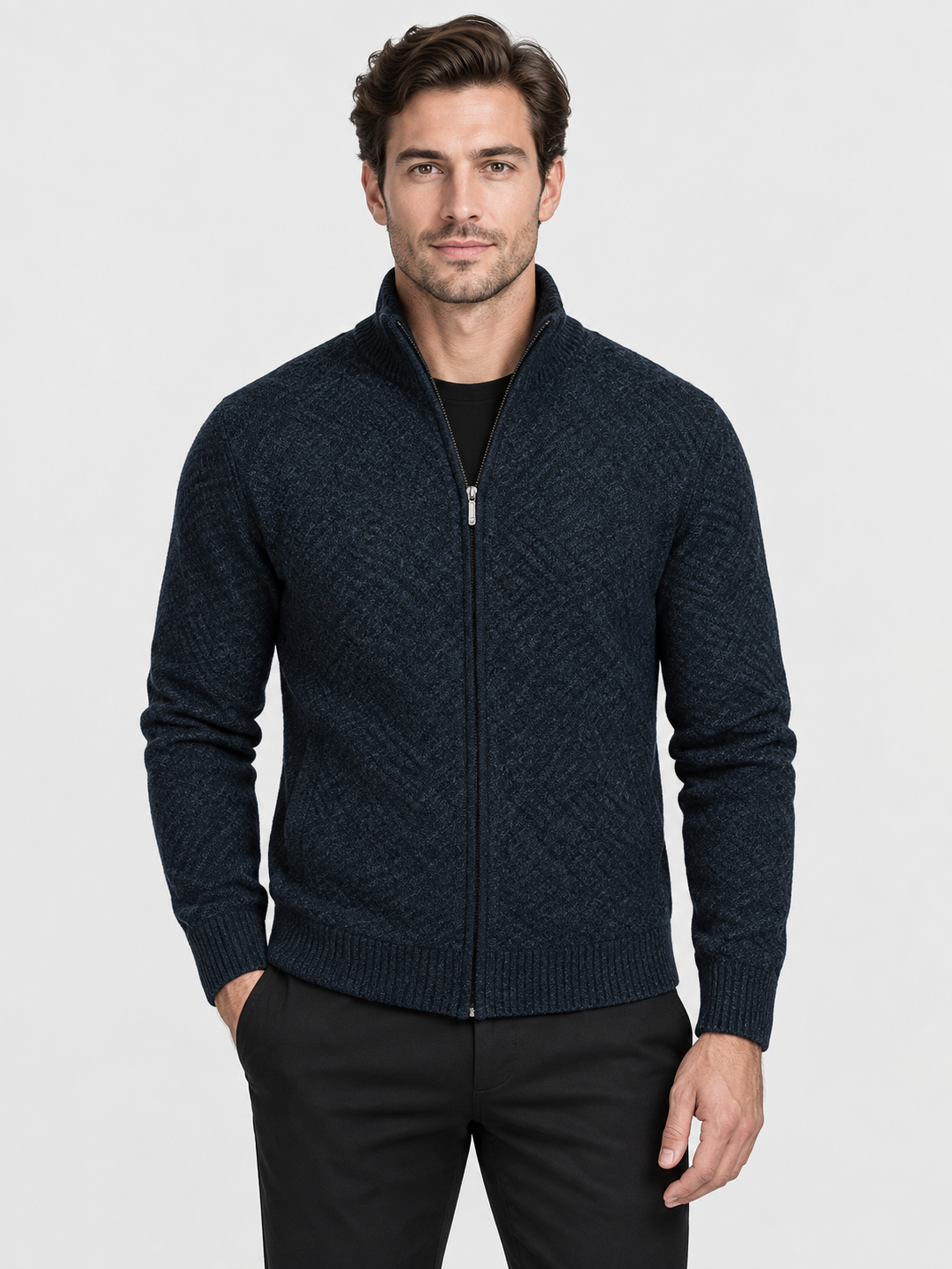 Men's Full-Zip Up Fleece Cardigan