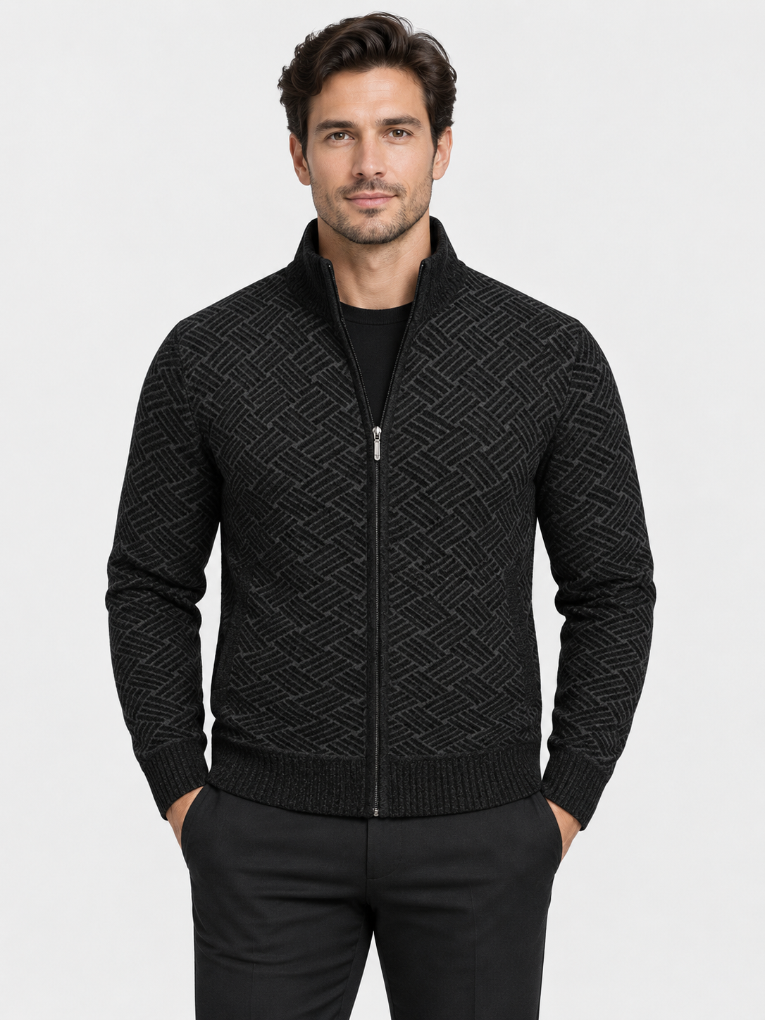 Men's Full-Zip Up Fleece Cardigan