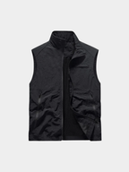 Men’s Gilet Jacket with Zip Closure and Stand Collar