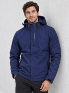 Men's Hooded Waterproof Rain Jacket with Full Zip