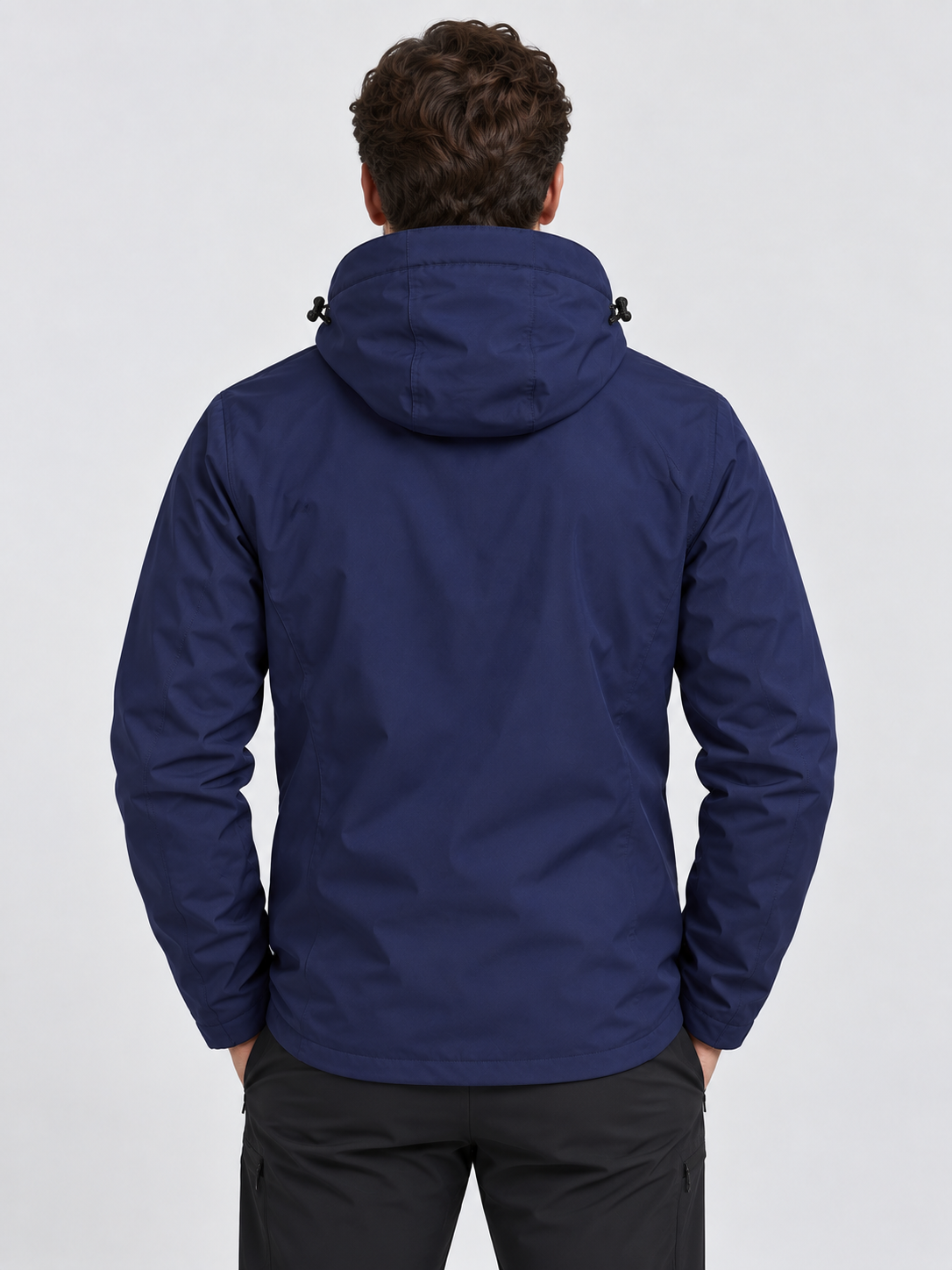 Men's Hooded Waterproof Rain Jacket with Full Zip