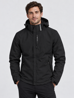 Men's Hooded Waterproof Rain Jacket with Full Zip