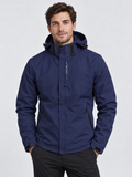 Men's Hooded Waterproof Rain Jacket with Full Zip