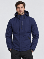 Men's Hooded Waterproof Rain Jacket with Full Zip