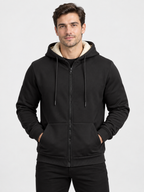 Men's Hooded Zip-Up Sweatshirt Jacket with Long Sleeves
