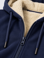 Men's Hooded Zip-Up Sweatshirt Jacket with Long Sleeves
