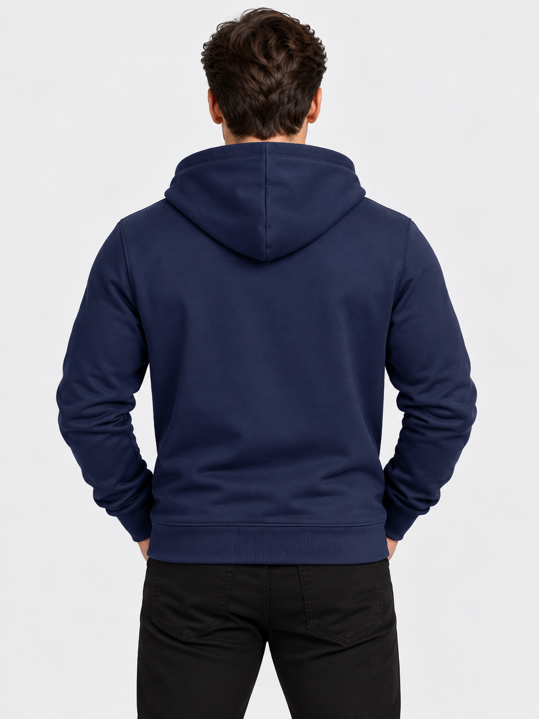 Men's Hooded Zip-Up Sweatshirt Jacket with Long Sleeves