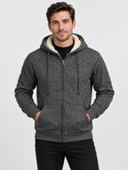 Men's Hooded Zip-Up Sweatshirt Jacket with Long Sleeves