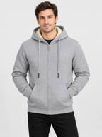 Men's Hooded Zip-Up Sweatshirt Jacket with Long Sleeves