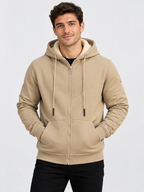 Men's Hooded Zip-Up Sweatshirt Jacket with Long Sleeves