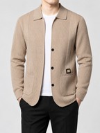 Men's Lapel Collar Knit Cardigan