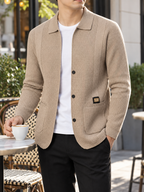 Men's Lapel Collar Knit Cardigan