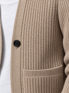 Men's Lapel Collar Knit Cardigan
