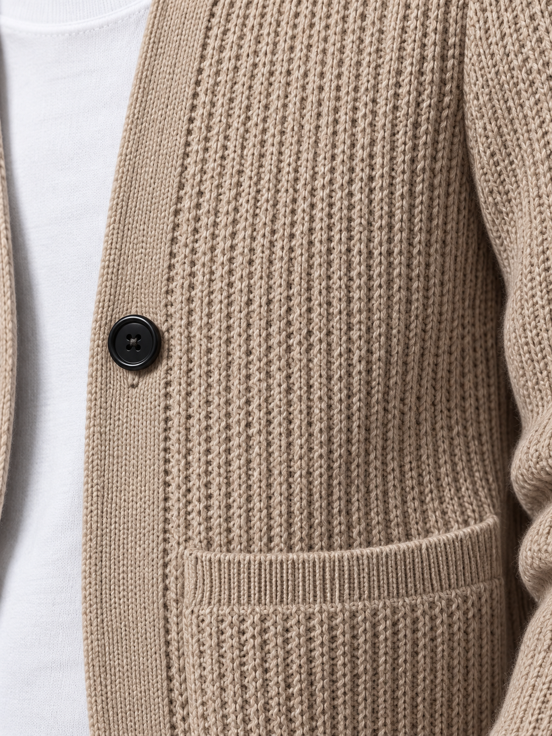 Men's Lapel Collar Knit Cardigan