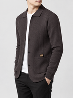 Men's Lapel Collar Knit Cardigan