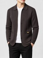 Men's Lapel Collar Knit Cardigan