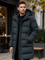 Men’s Longline Puffer Coat with Hood