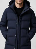 Men’s Longline Puffer Coat with Hood