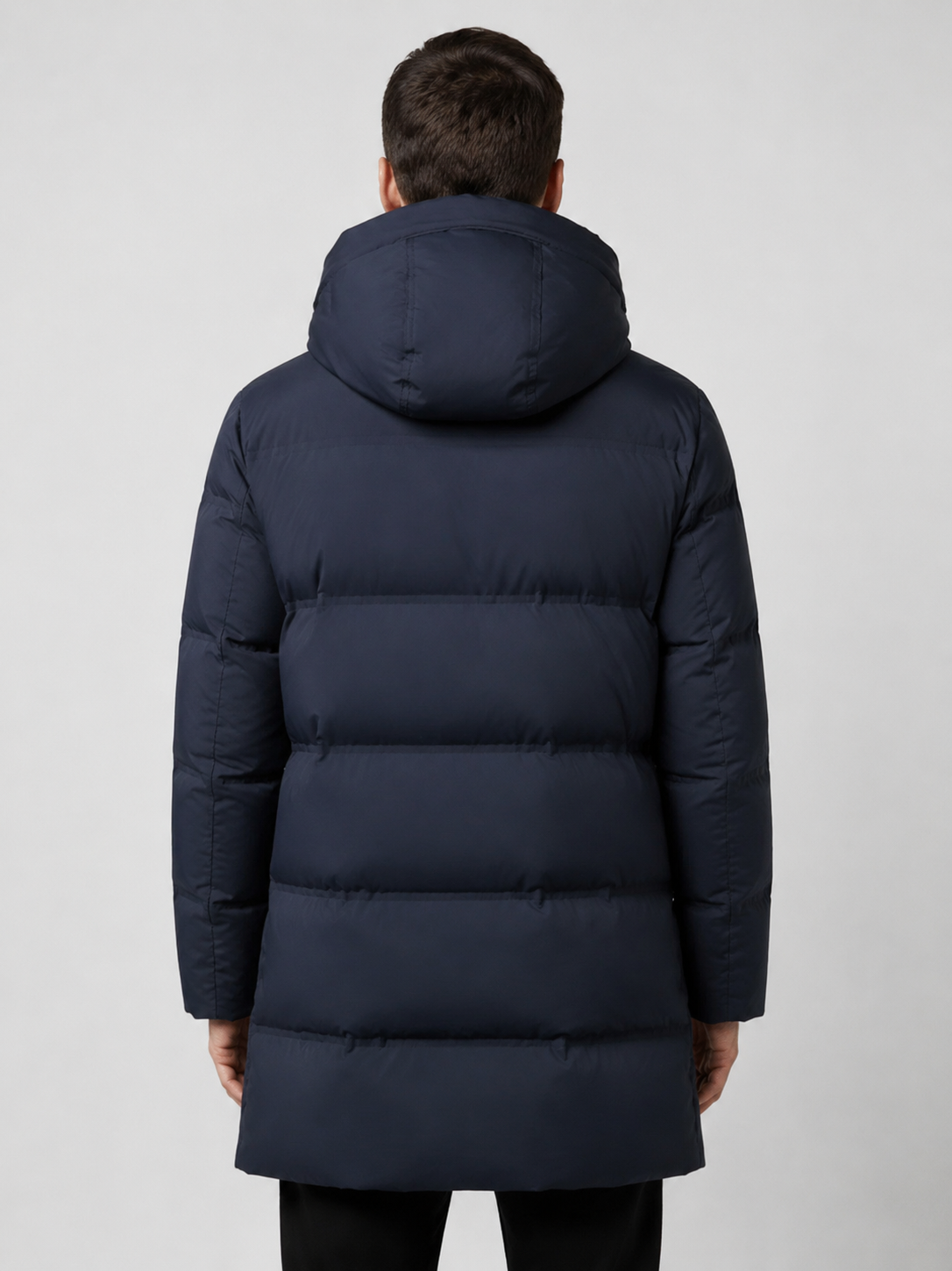 Men’s Longline Puffer Coat with Hood