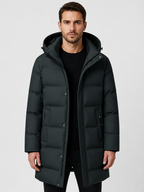 Men’s Longline Puffer Coat with Hood