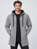 Men's Oversized Hooded Zip-Up Sweatshirt with Long Sleeves