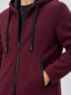Men's Oversized Hooded Zip-Up Sweatshirt with Long Sleeves