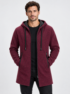 Men's Oversized Hooded Zip-Up Sweatshirt with Long Sleeves