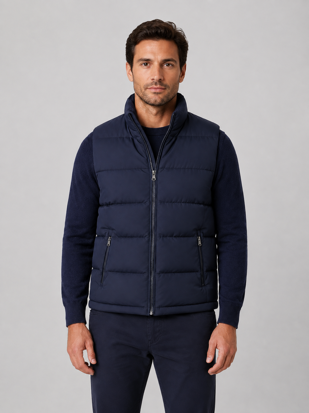 Men’s Quilted Gilet Jacket with Full-Zip Front