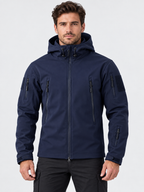 Men's Softshell Zip-Front Jacket with Multiple Pockets