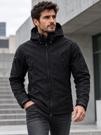 Men's Softshell Zip-Front Jacket with Multiple Pockets