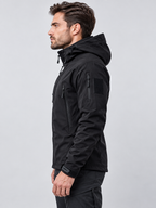 Men's Softshell Zip-Front Jacket with Multiple Pockets