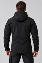 Men's Softshell Zip-Front Jacket with Multiple Pockets