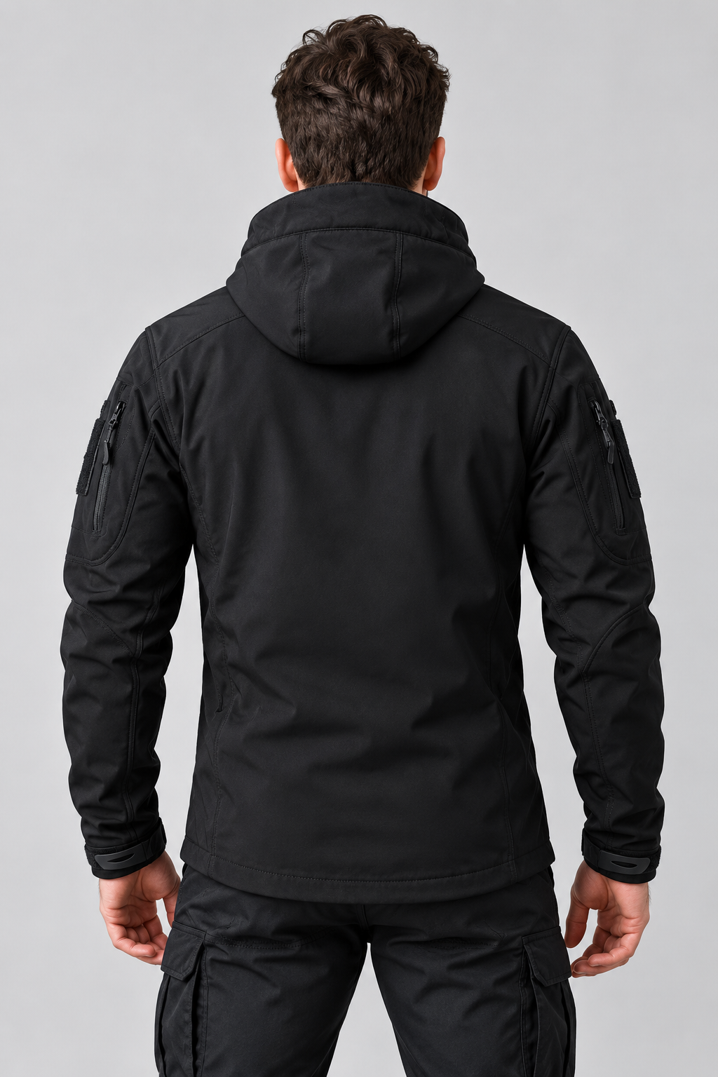 Men's Softshell Zip-Front Jacket with Multiple Pockets