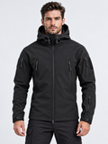 Men's Softshell Zip-Front Jacket with Multiple Pockets