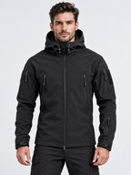 Men's Softshell Zip-Front Jacket with Multiple Pockets