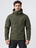Men's Softshell Zip-Front Jacket with Multiple Pockets