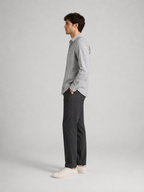 Men’s Solid Gray Button-Up Shirt with Chest Pocket