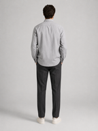 Men’s Solid Gray Button-Up Shirt with Chest Pocket