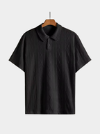 Men’s Textured Short Sleeve Zip Polo Shirt