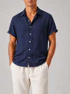 Men’s Two Piece Set with Short Sleeve Shirt and Trousers