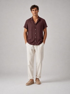 Men’s Two Piece Set with Short Sleeve Shirt and Trousers