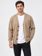 Men's V-Neck Button Knit Cardigan