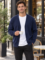 Men's V-Neck Button Knit Cardigan
