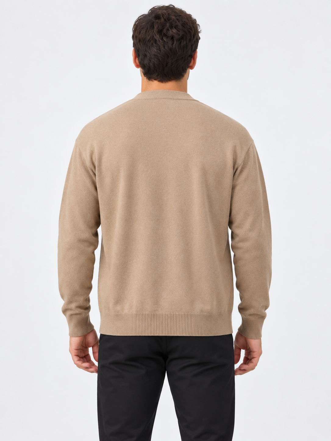 Men's V-Neck Button Knit Cardigan